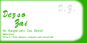 dezso zai business card